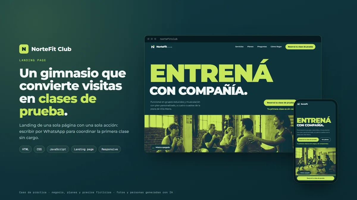 Portada del proyecto NorteFit Club
