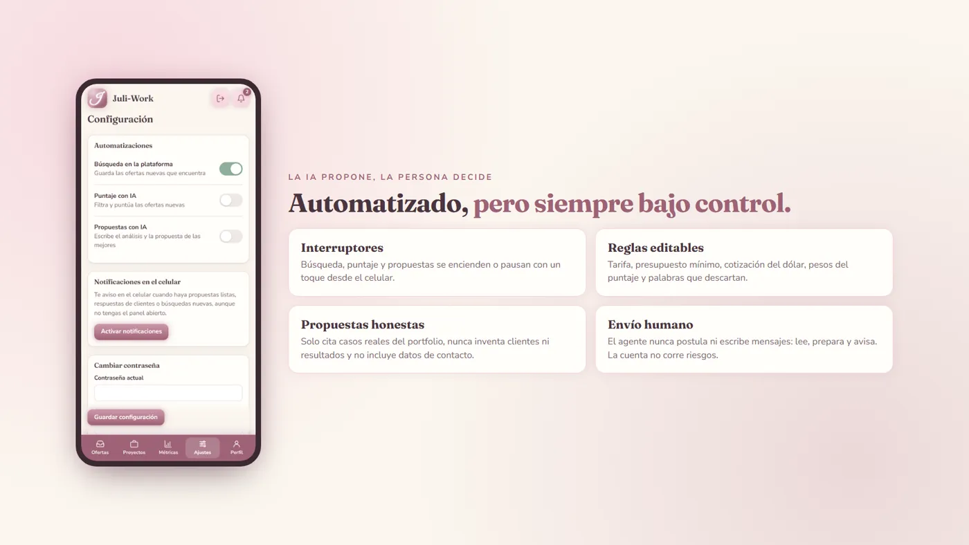 cómo la persona mantiene el control